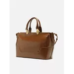 Bolsa Arezzo Tote Marrom Couro Natural Grande Metais