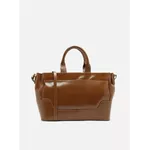 Bolsa Arezzo Tote Marrom Couro Natural Grande Metais