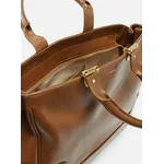Bolsa Arezzo Tote Marrom Couro Natural Grande Metais