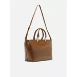 Bolsa Arezzo Tote Marrom Couro Natural Grande Metais