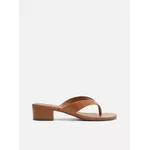 Tamanco Arezzo Marrom Salto Baixo Tiras Flip Flop