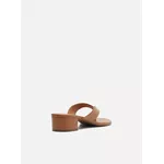 Tamanco Arezzo Marrom Salto Baixo Tiras Flip Flop