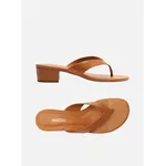 Tamanco Arezzo Marrom Salto Baixo Tiras Flip Flop