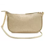 Bolsa AnaCapri Crossbody Baguete Média Dourada Glitter