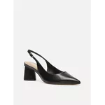 Scarpin Arezzo Preto Couro Bico Fino Slingback