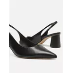Scarpin Arezzo Preto Couro Bico Fino Slingback