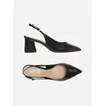 Scarpin Arezzo Preto Couro Bico Fino Slingback
