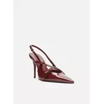 Scarpin Bordô Verniz Salto Alto Slingback Amélia