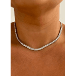 CHOKER RIVIERA GR CRISTAL BANHADA A RÓDIO BRANCO