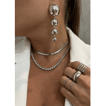 CHOKER FITA BANHADA A RODIO BRANCO