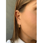 BRINCO ARGOLA RETANGULAR GR BANHADO A OURO