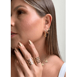 BRINCO ARGOLA RETANGULAR G BANHADO A OURO 