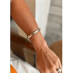 BRACELETE TUBO LISO GR BANHADO A RÓDIO BRANCO