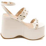 Sandália Feminina Anabela Alta Em Napa Off White 182172