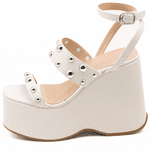 Sandália Feminina Anabela Alta Em Napa Off White 182172