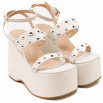 Sandália Feminina Anabela Alta Em Napa Off White 182172