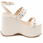 Sandália Feminina Anabela Alta Em Napa Off White 182172