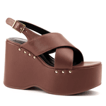 Sandália Feminino Anabela Plataforma 182178 Floter Cacau