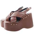 Sandália Feminino Anabela Plataforma 182178 Floter Cacau