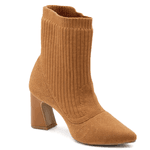 Bota Cano Baixo Salto Grosso Meia 184000 Canela