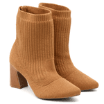 Bota Cano Baixo Salto Grosso Meia 184000 Canela