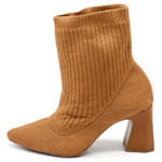 Bota Cano Baixo Salto Grosso Meia 184000 Canela