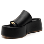 Sandália Tamanco Flat Plataforma Salto Alto 5001 Floter Preto