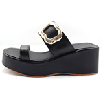 Tamanco Feminino Plataforma Salto Médio 5205 Floter Preto