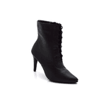 Bota Feminina Cano Médio Bico Fino 1734 Napa Preta