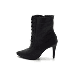 Bota Feminina Cano Médio Bico Fino 1734 Napa Preta