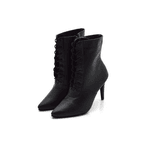 Bota Feminina Cano Médio Bico Fino 1734 Napa Preta