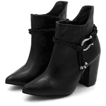 Bota Cano Curto Bico Fino Salto Grosso