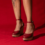 Sandália Feminina Anabela 3009 Napa Bromélia
