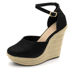 Sandália Feminina Anabela 3009 Nobucado Preto