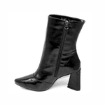 Bota Cano Médio 23026 Verniz Molhado Preto