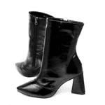 Bota Cano Médio 23026 Verniz Molhado Preto