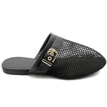 Mule Em Tela Com Fivela 5402 Preto