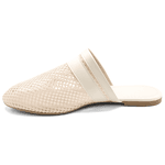 Mule Em Tela Com Fivela 5402 Off White