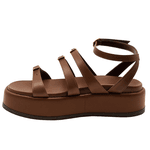 Sandália Feminina Papete Flatform Tira Com Fivela 5302 Floter cacau