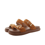 Papete 003 Duas Tiras com Fivela Camurça Carvalho