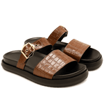 Papete 006 Detalhe em Croco Cacau e Fivela 