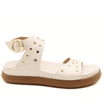 Papete Flat 004 Off White Detalhe em Rebite 