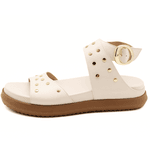 Papete Flat 004 Off White Detalhe em Rebite 