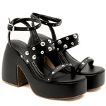 Sandália Feminina Anabela Alta Em Napa Floter Preto 183180 