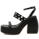 Sandália Feminina Anabela Alta Em Napa Floter Preto 183180 