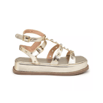 Papete Feminina Flat Plataforma Ouro Light