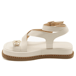 Papete Flatform Feminina Napa Off White 23403
