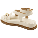 Papete Flatform Feminina Napa Off White 23403