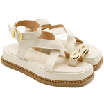 Papete Flatform Feminina Napa Off White 23403
