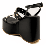 Sandália Feminina Anabela Alta Em Napa Preta 182172